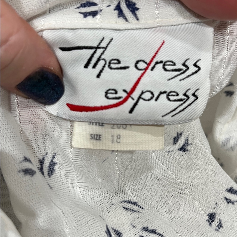 Cheongsam poly white shift style day dress-XL The dress Express vintage 90βs - Picture 8 of 8